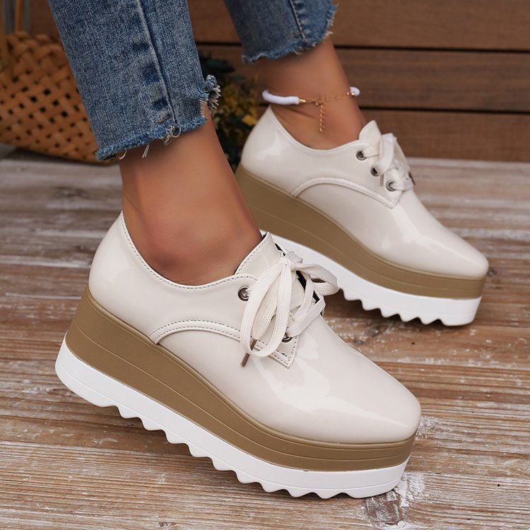 Chaussures compensées vernies à plateforme – Élégance & confort au quotidien