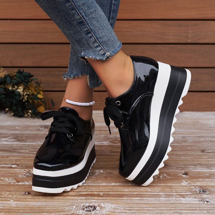 Chaussures compensées vernies à plateforme – Élégance & confort au quotidien