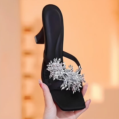 Sandales à Talons Élégantes avec Détail Bijou